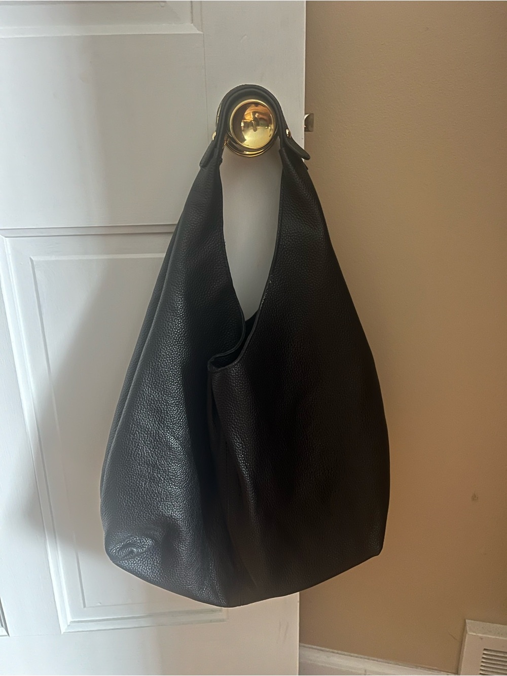 Black Leather Hobo Bag - laggo hippie